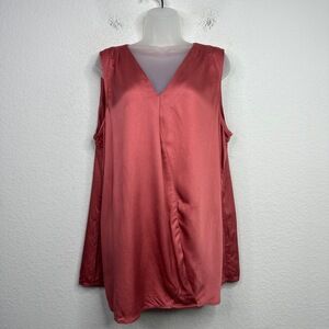 Soft Surroundings Shirt Womens XL Pink Draped‎ Sleeveless Flowy Romantic Career